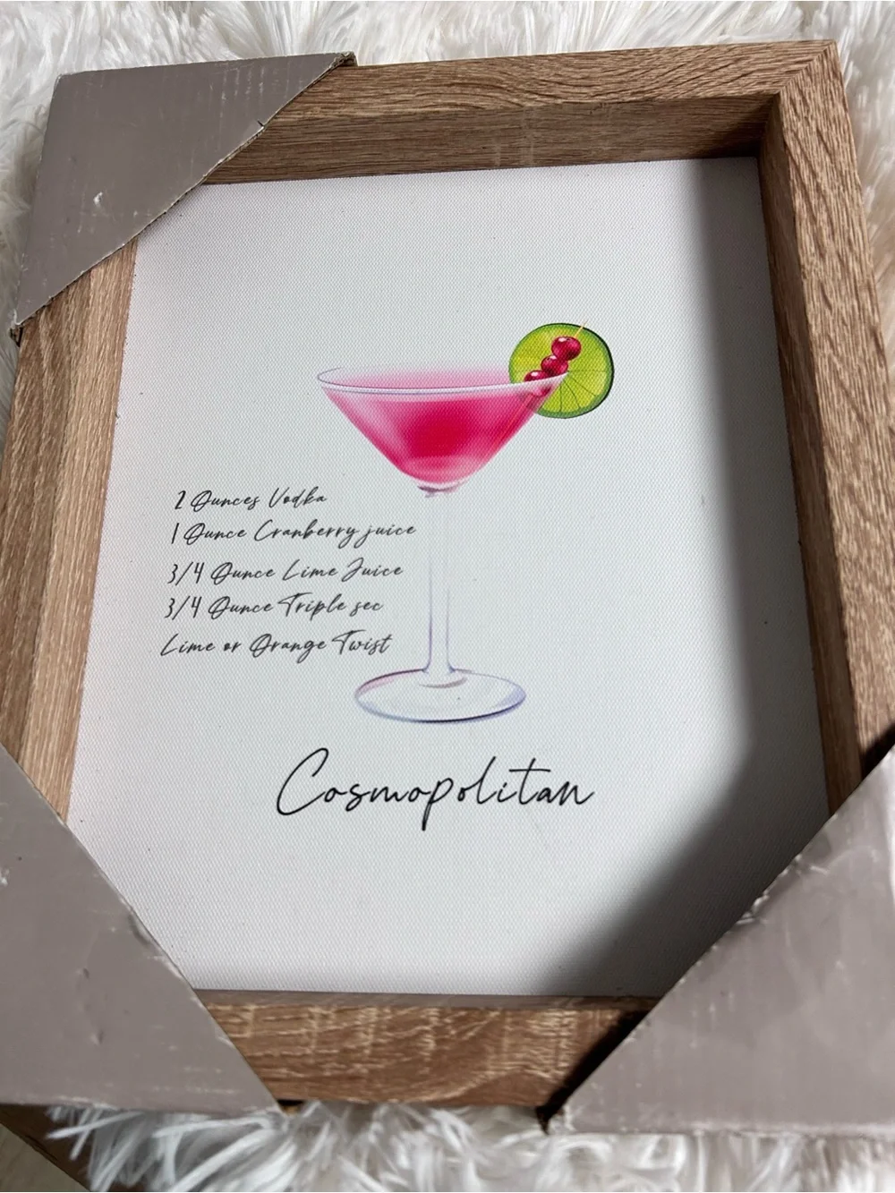 New Cosmopolitan Cocktail Framed Wall Art - Pink & Green